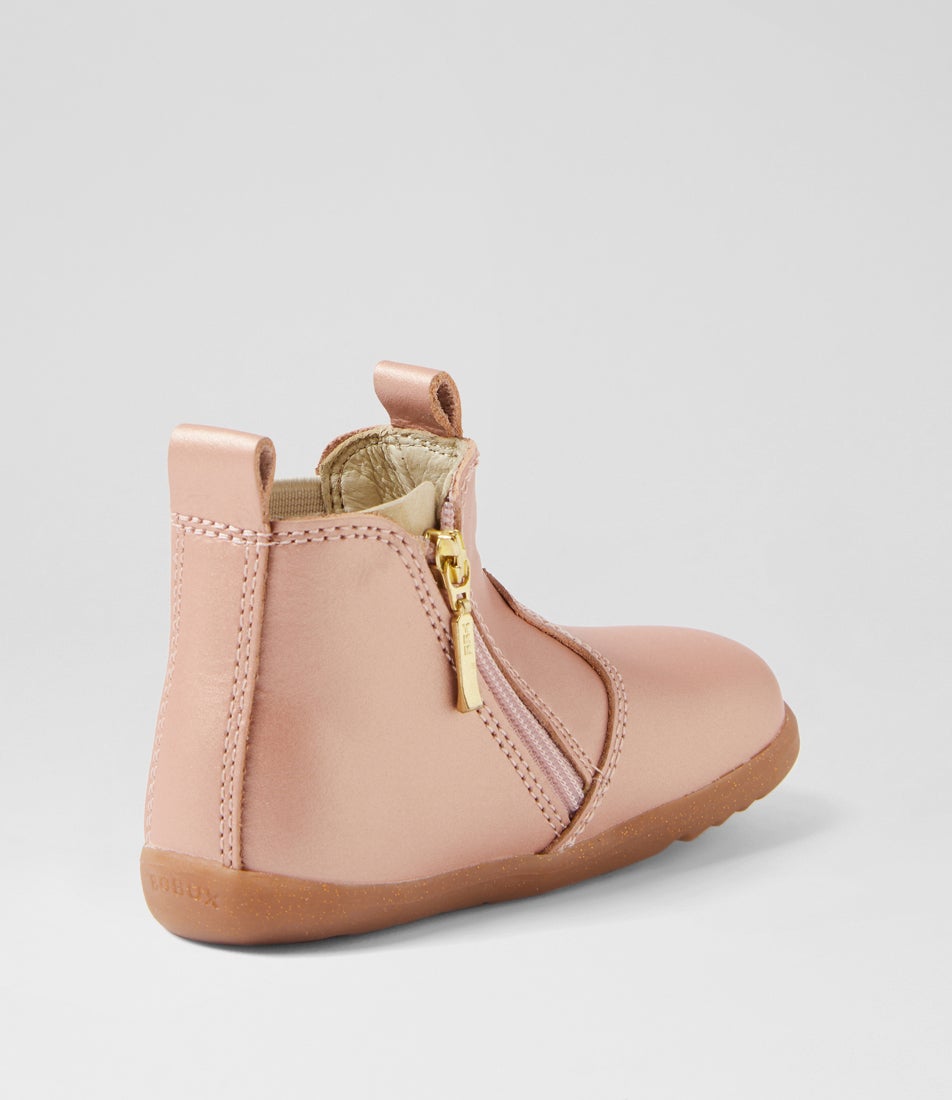 Bobux Su Jodhpur Infant Rose Gold Leather Chelsea Boots