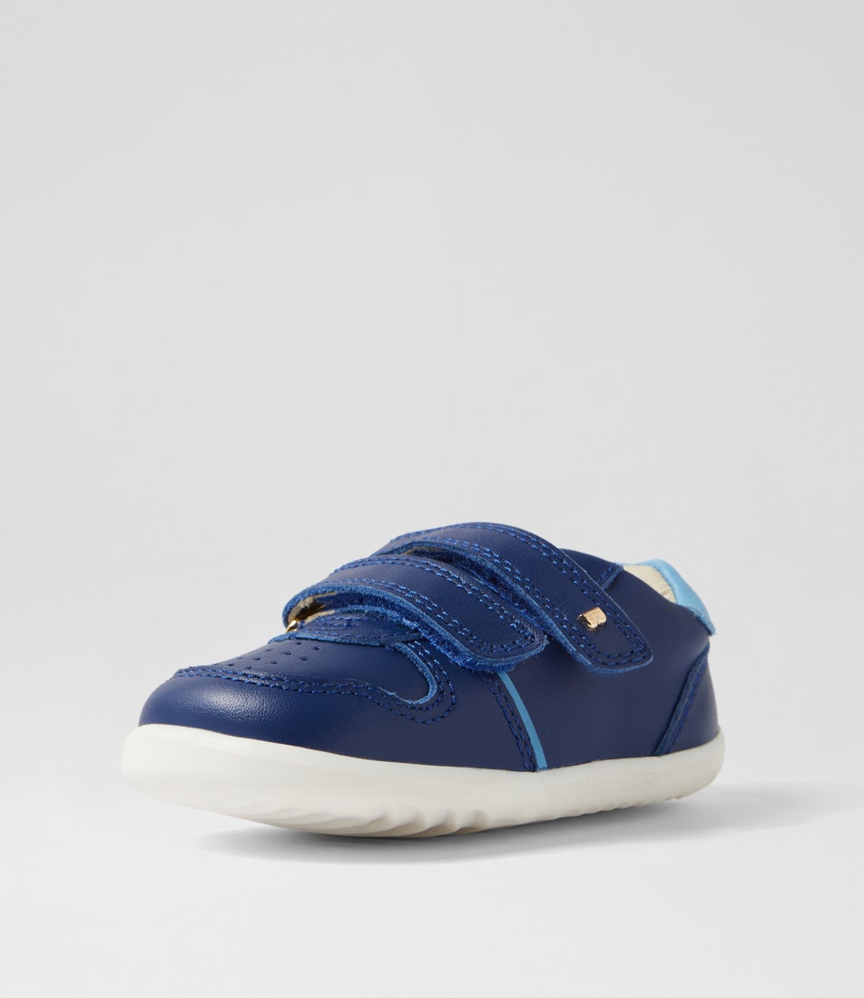 Bobux Su Riley Infant Blueberry Powder Blue Leather Sneakers