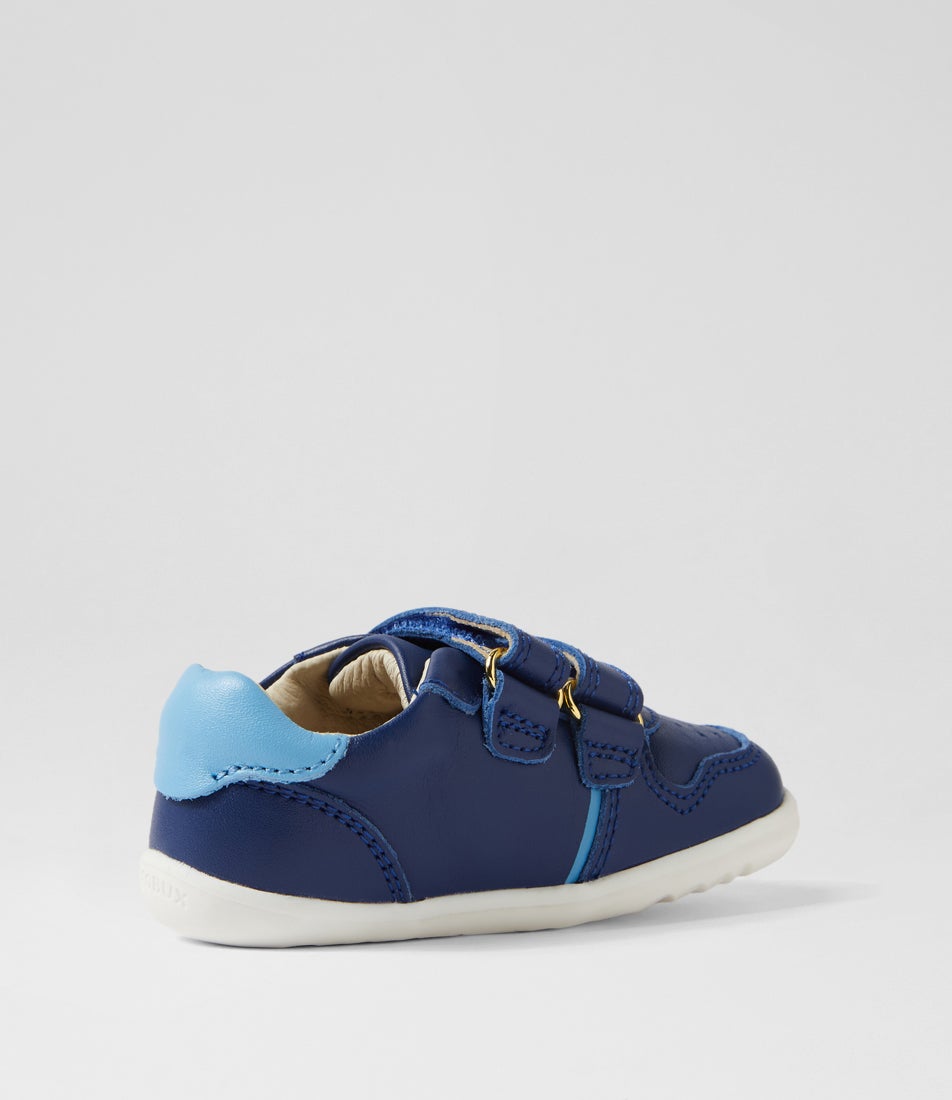 Bobux Su Riley Infant Blueberry Powder Blue Leather Sneakers