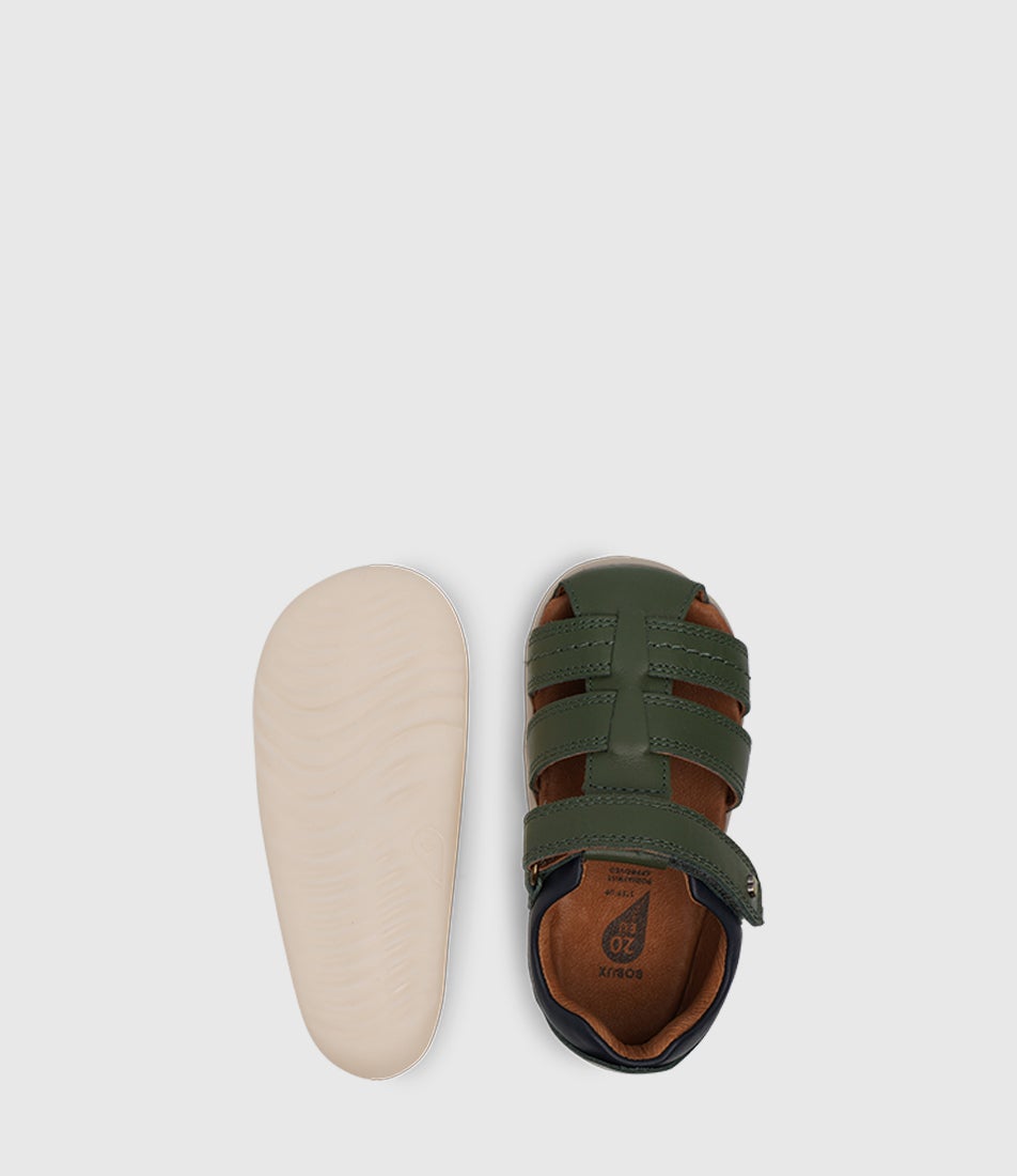 Bobux Su Roam Infant Forest Navy Leather Canvas Sandals