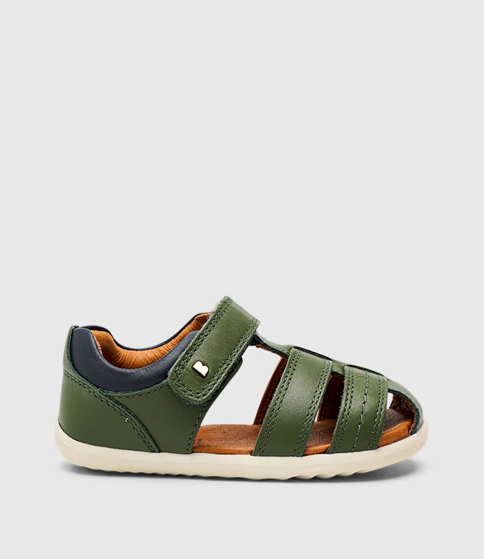bobux Su Roam Infant Forest Navy Leather Canvas Sandals