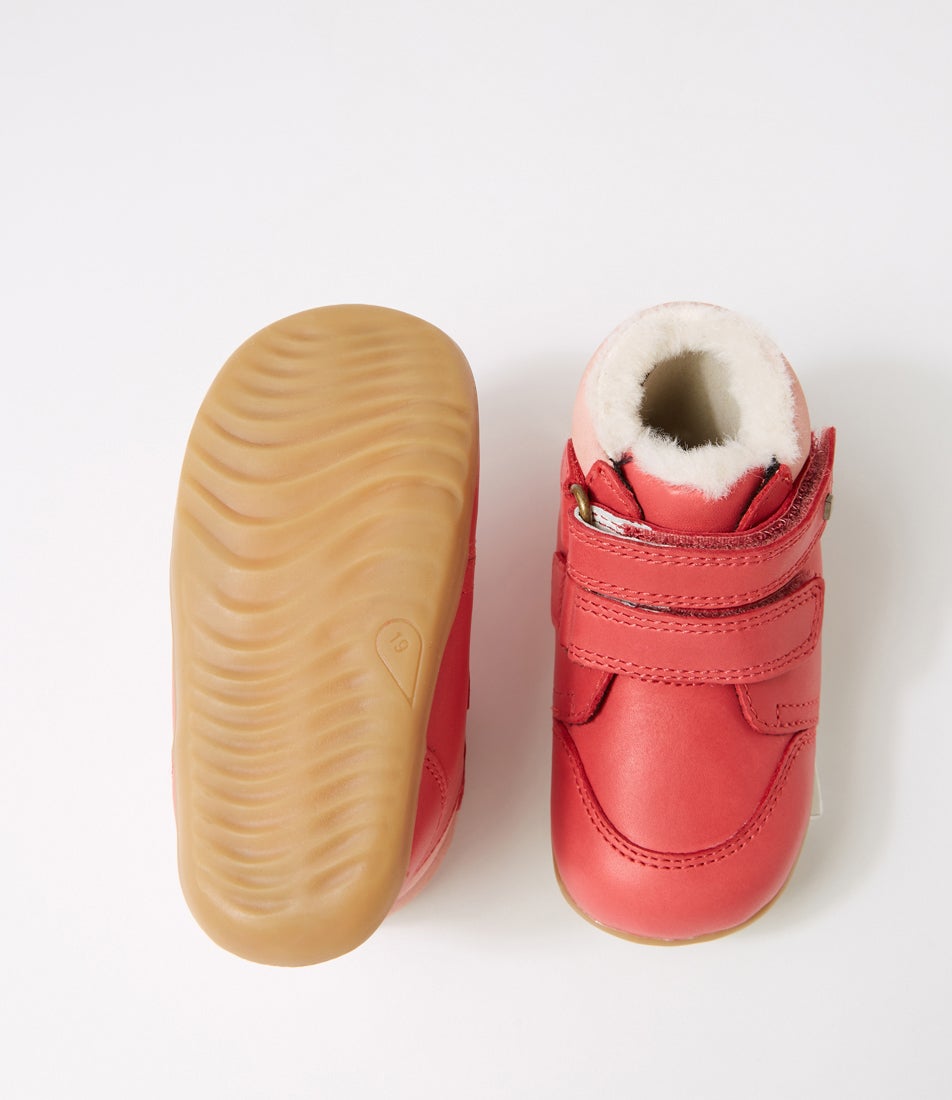Bobux Su Timber Arctic Infant Mineral Red Rose Leather Ankle Boots