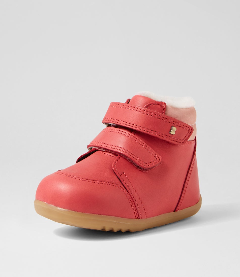 bobux Su Timber Arctic Infant Mineral Red Rose Leather Ankle Boots
