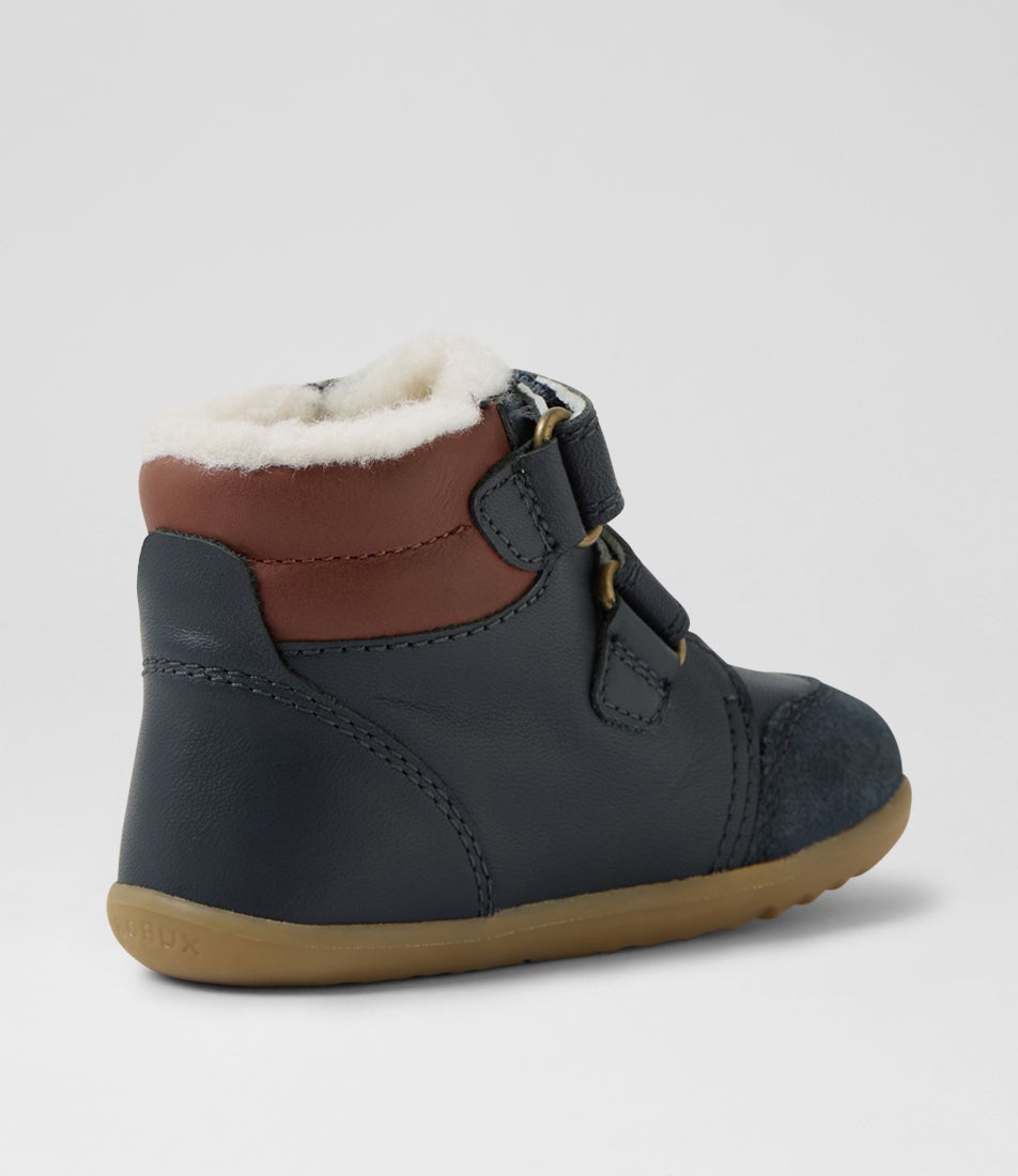 Bobux Su Timber Arctic Infant Navy Leather Ankle Boots