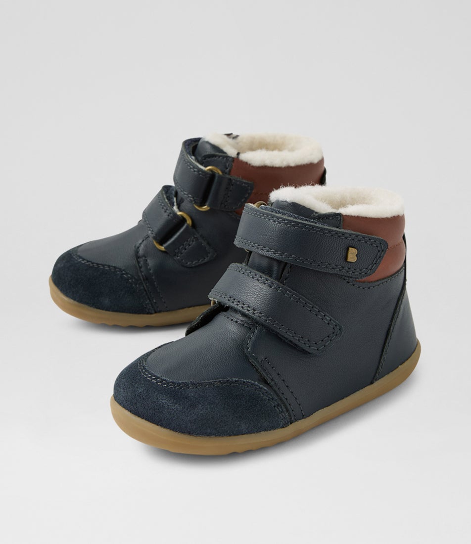 bobux Su Timber Arctic Infant Navy Leather Ankle Boots
