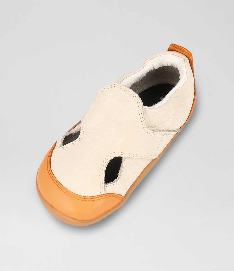 Bobux Xp Breeze Infant Milk Tangerine Leather Flat Shoes