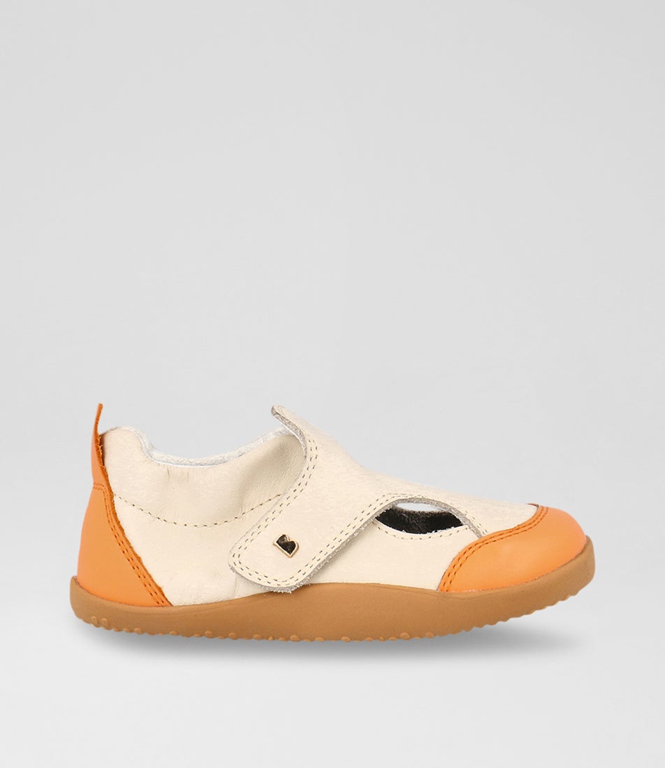 Bobux Xp Breeze Infant Milk Tangerine Leather Flat Shoes