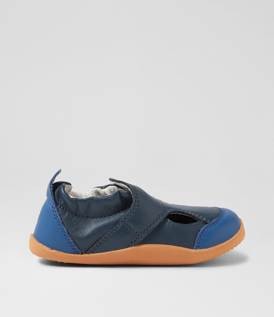 Bobux Xp Breeze Pre Navy Binjau Blue Leather Flat Shoes