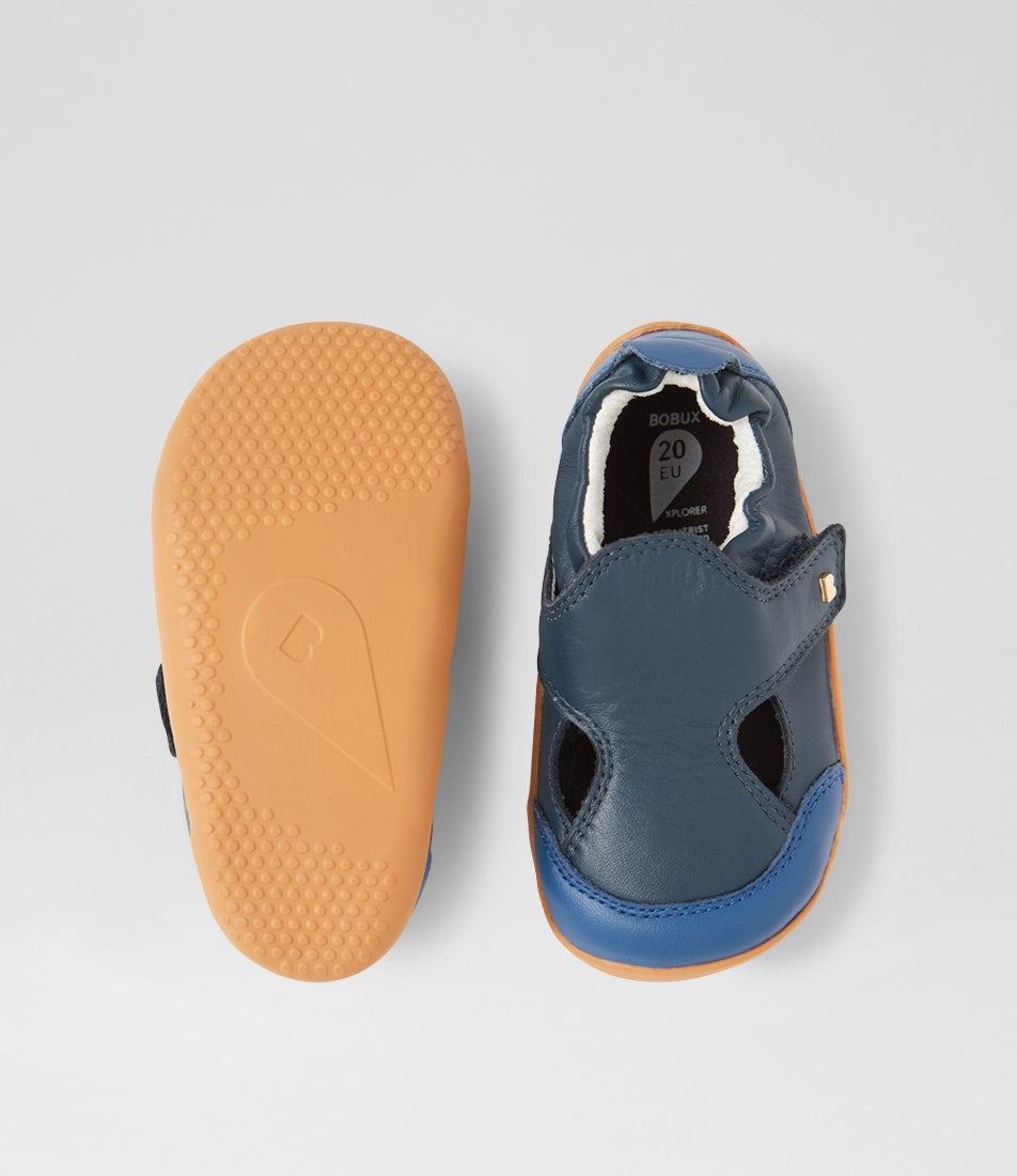 Bobux Xp Breeze Pre Navy Binjau Blue Leather Flat Shoes