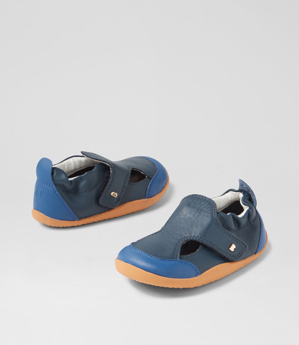 bobux Xp Breeze Pre Navy Binjau Blue Leather Flat Shoes