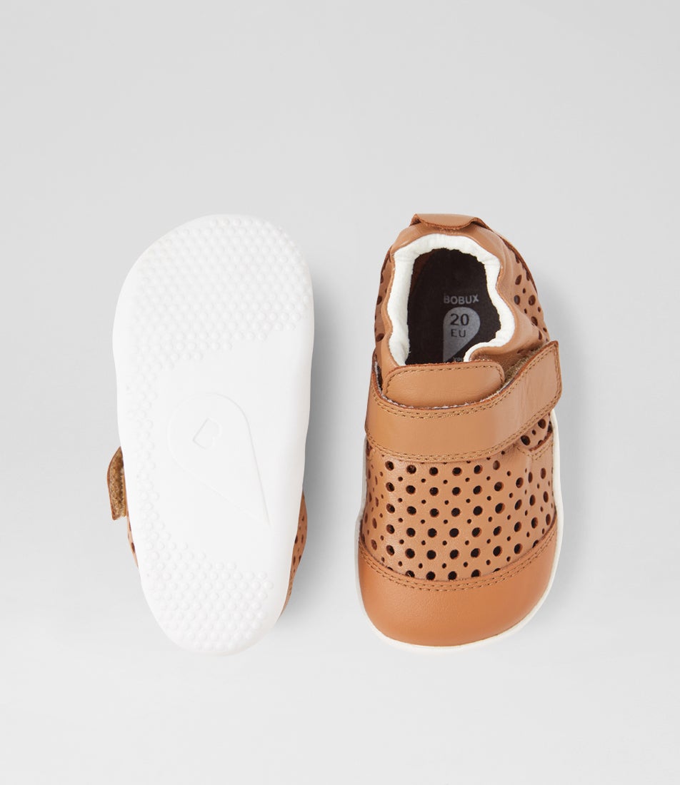 Bobux Xp Go Punch Infant Caramel Leather Flat Shoes