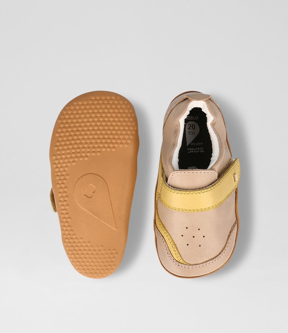bobux Xp Ripple Infant Beige Maple Leather Flat Shoes