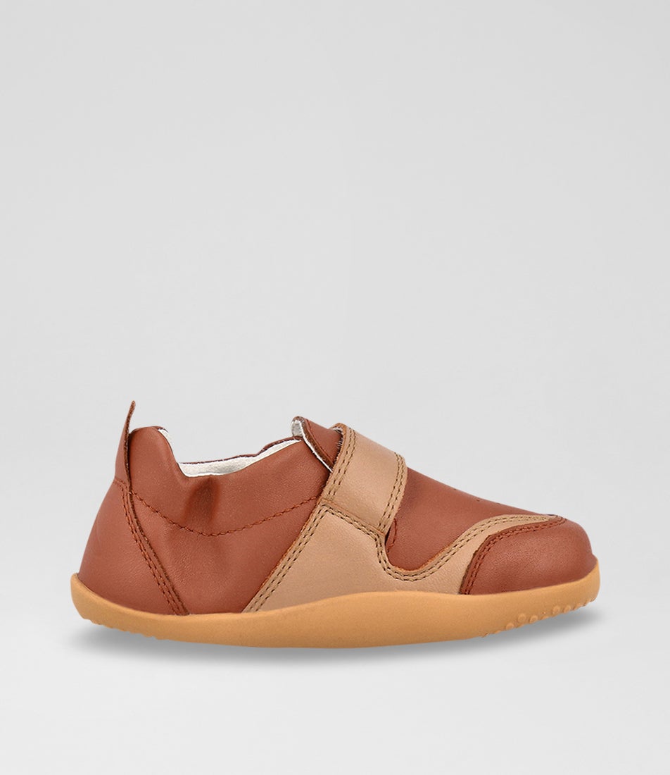 Bobux Xp Ripple Infant Mocca Caramel Leather Flat Shoes