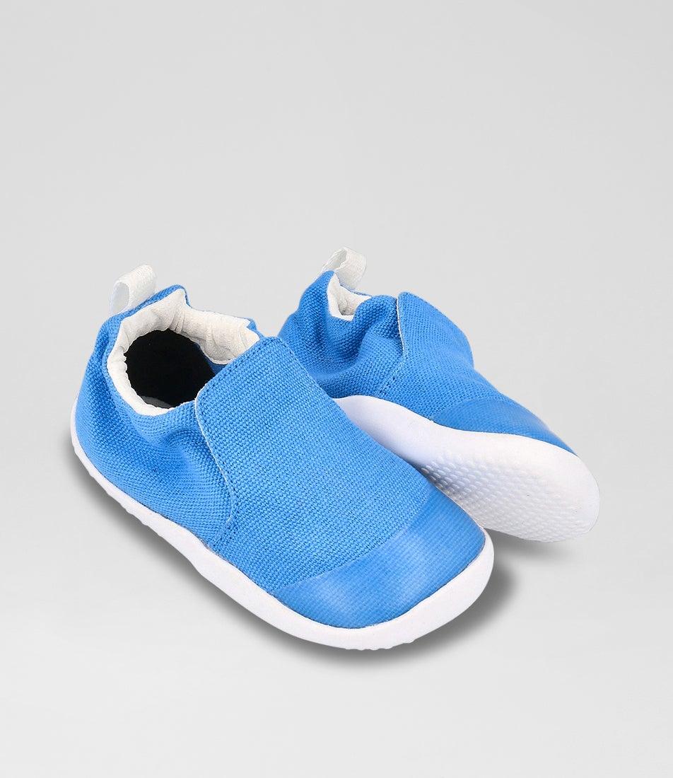 Bobux Xp Scamp Organic Infant Azure Blue Fabric Flat Shoes