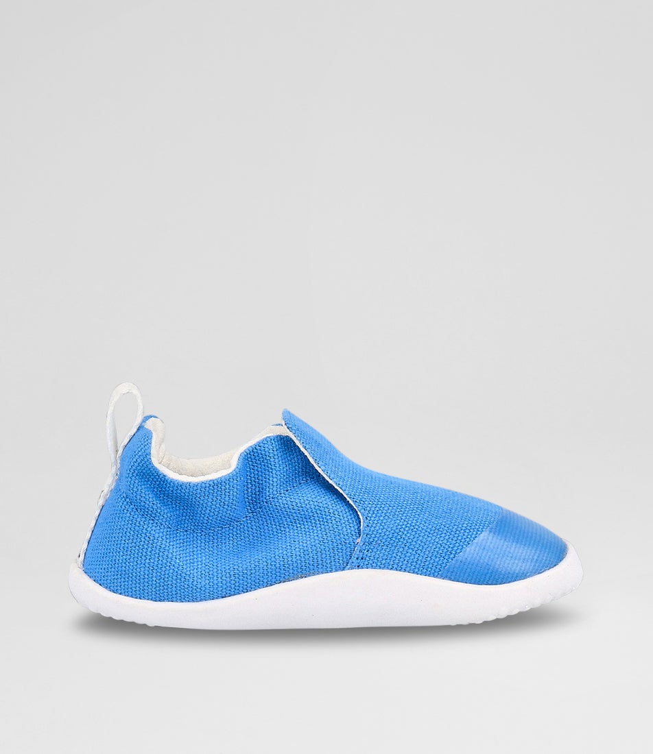 bobux Xp Scamp Organic Infant Azure Blue Fabric Flat Shoes