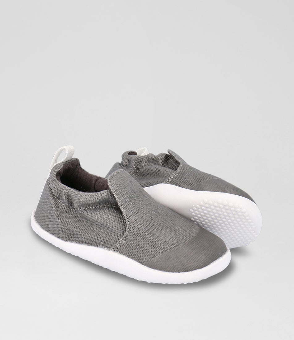 Bobux Xp Scamp Organic Infant Charcoal Fabric Flat Shoes