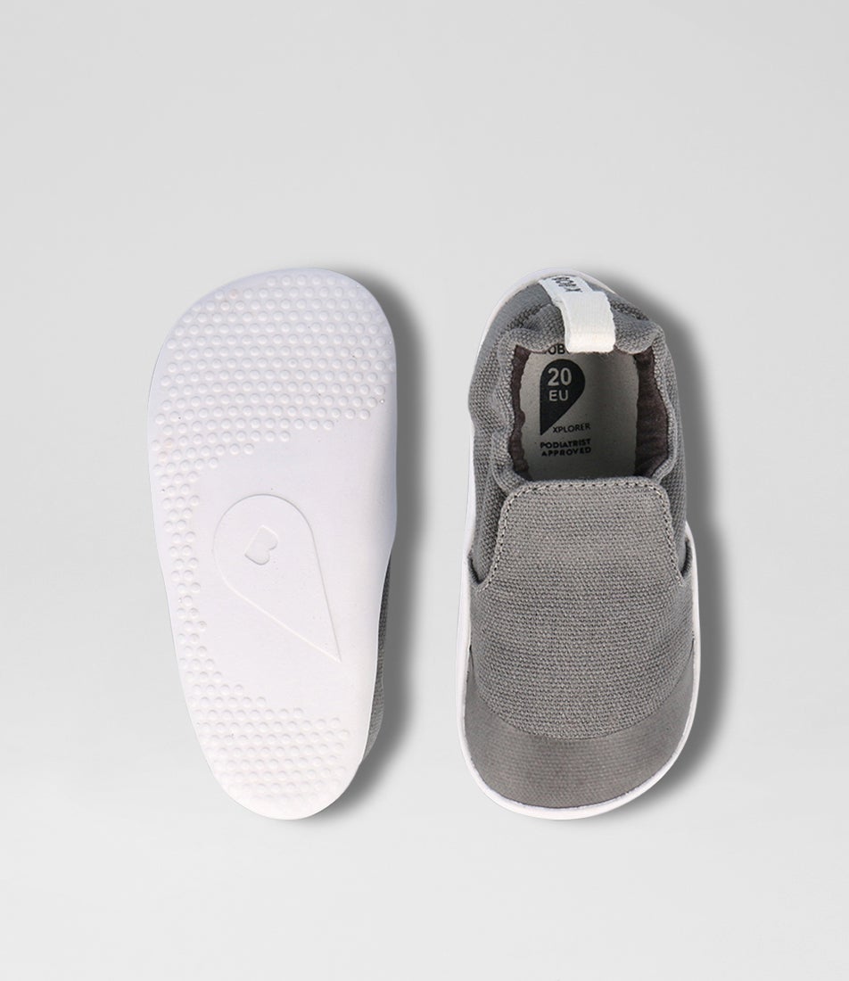 bobux Xp Scamp Organic Infant Charcoal Fabric Flat Shoes