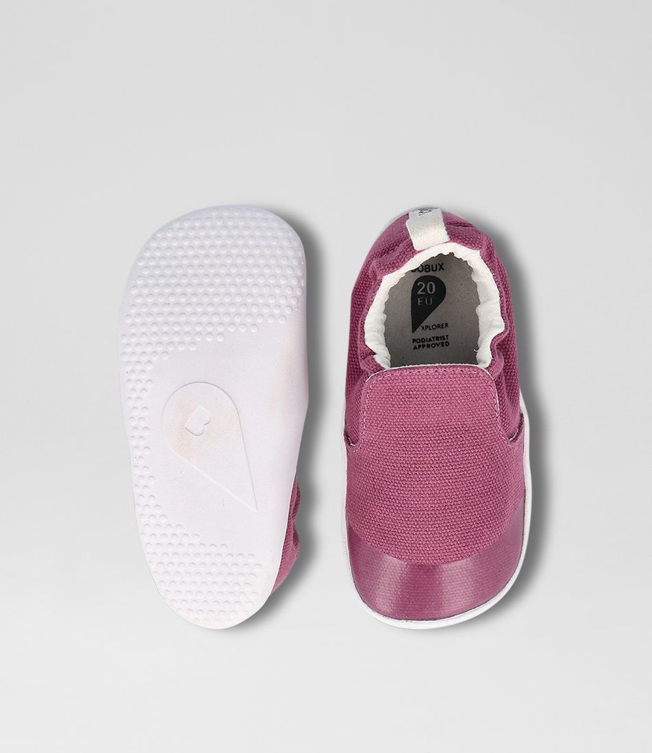 Bobux Xp Scamp Organic Infant Mauve Haze Fabric Flat Shoes