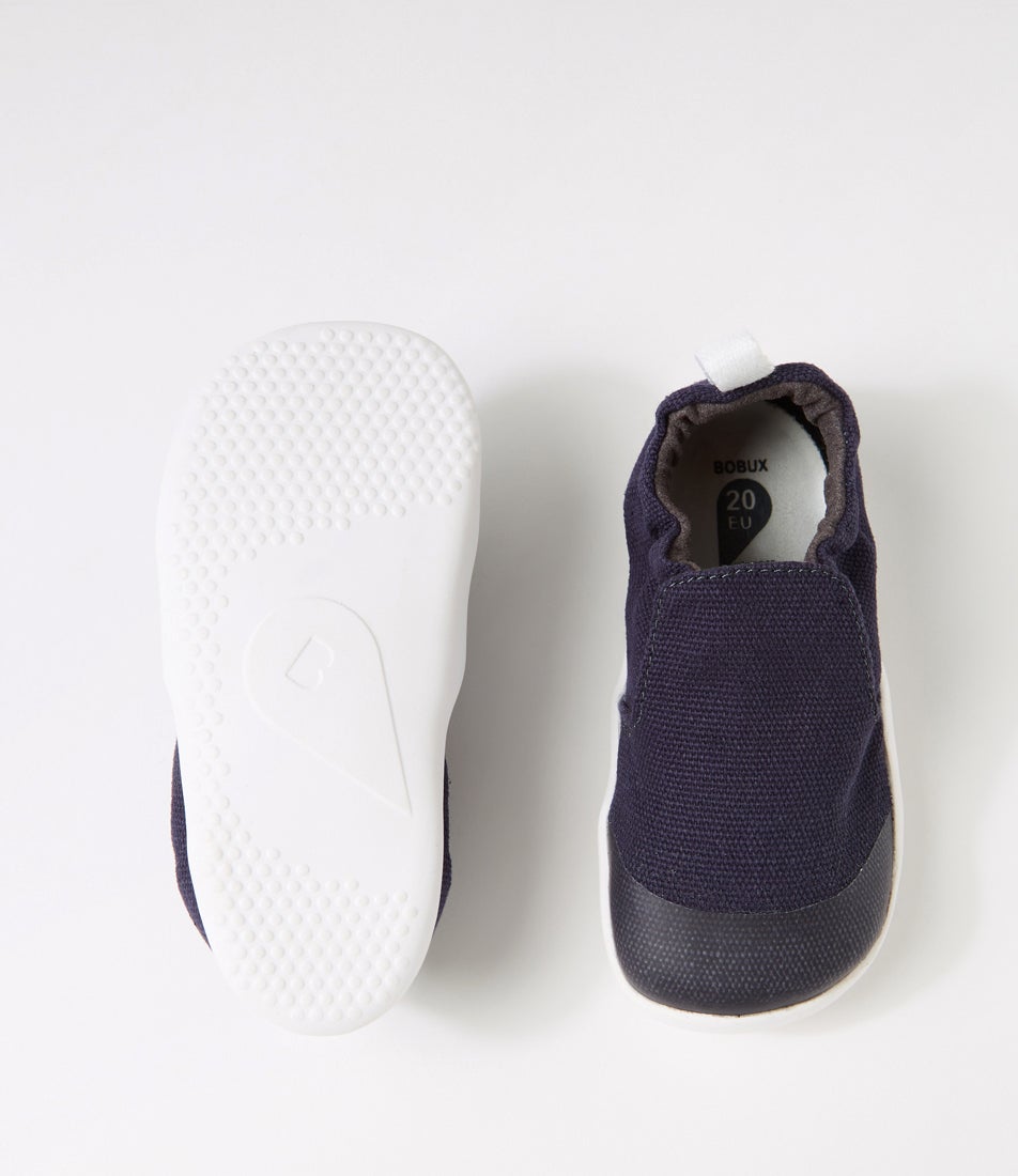 bobux Xp Scamp Organic Infant Navy Fabric Flat Shoes