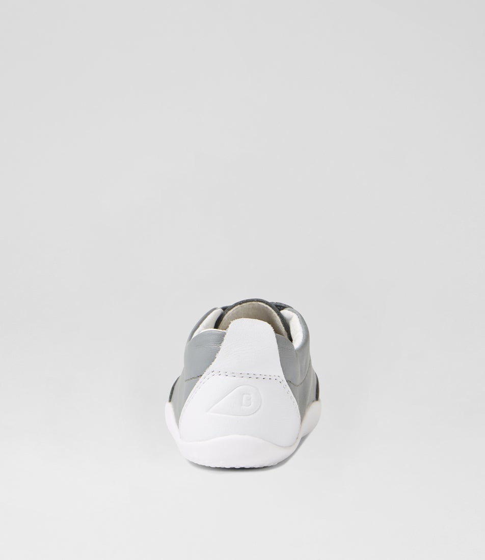 Bobux Xp Sport Griffin Grey White Leather Flat Shoes