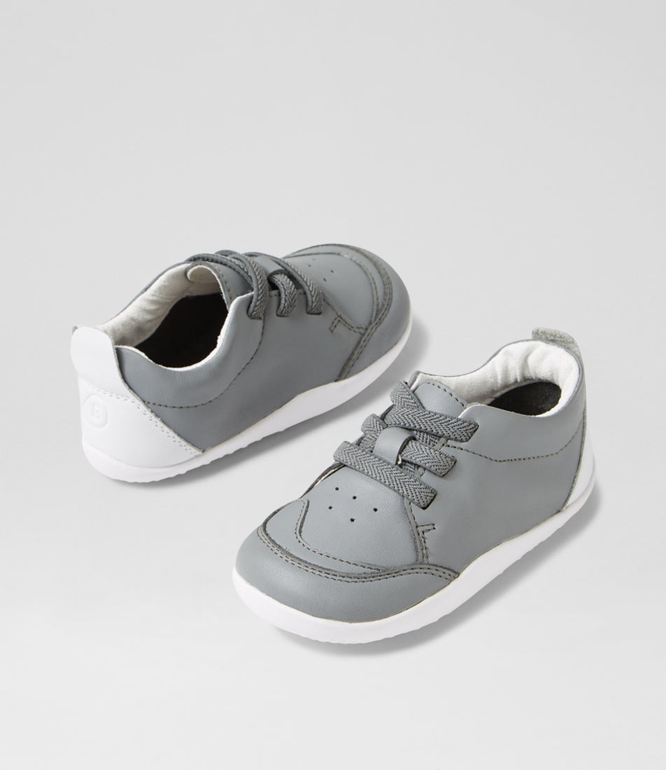 bobux Xp Sport Griffin Grey White Leather Flat Shoes