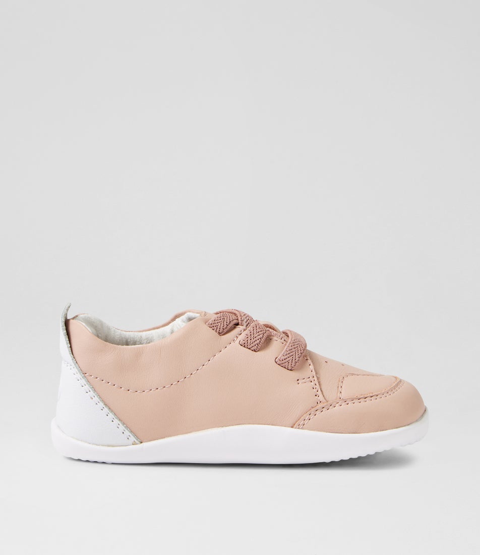 Bobux Xp Sport Infant Cameo Rose White Leather Flat Shoes