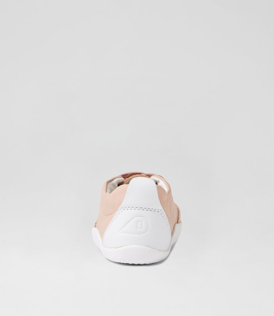 Bobux Xp Sport Infant Cameo Rose White Leather Flat Shoes