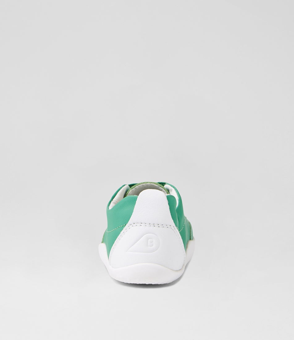 Bobux Xp Sport Winter Green White Leather Flat Shoes