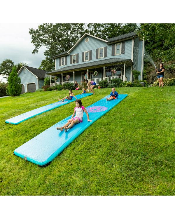 Body Glove Aquabat 20' Inflatable Backyard Bouncer And Floating Dock - Blue/Pink