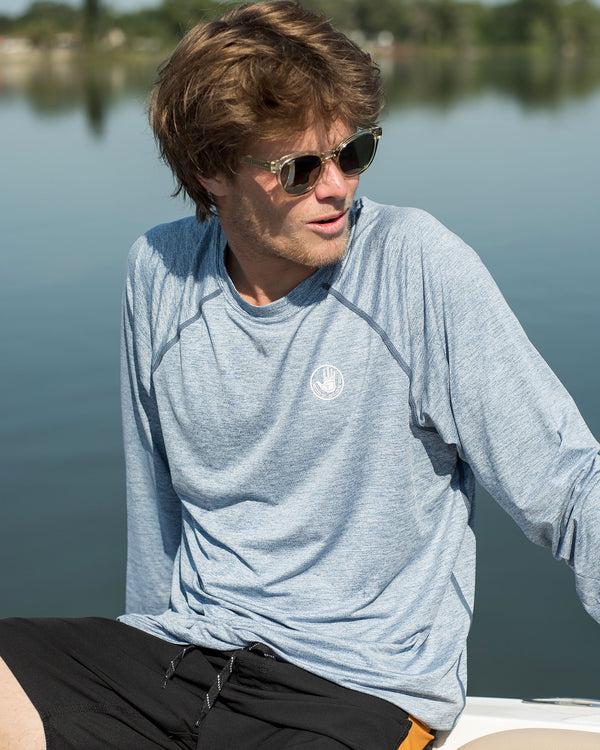 body glove Long-Sleeved Raglan UPF 50+ T-Shirt - Blue