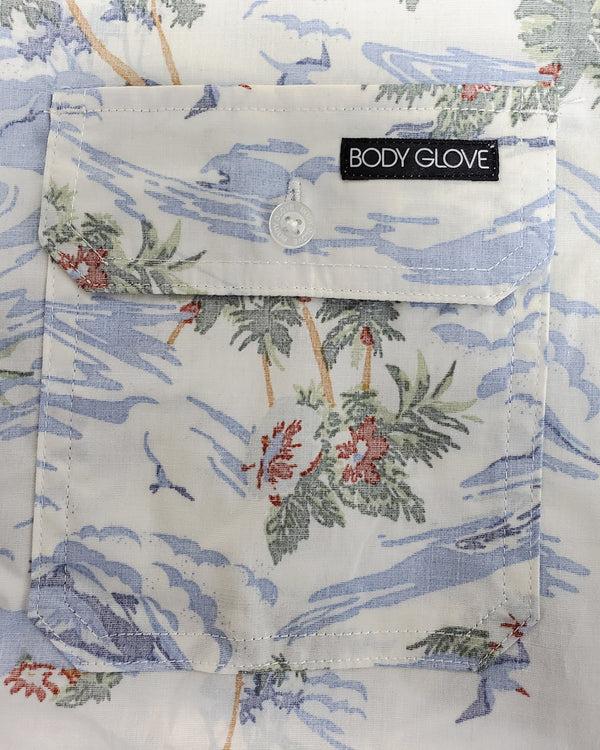 Body Glove Men's Islander Button Down Shirt - White