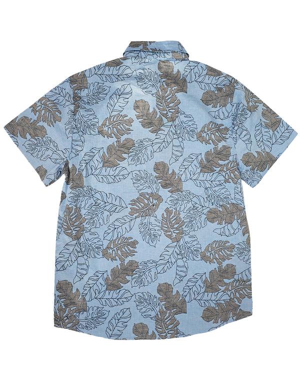 Body Glove Men's Monstera Button Down Shirt - Blue