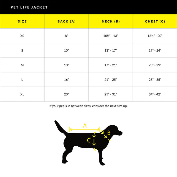 Body Glove Neoprene Pet Life Jacket - Yellow