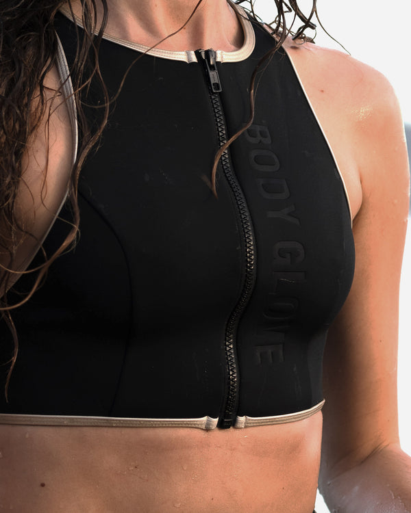 Body Glove Undersea Call Me Crop Top - Black Gold