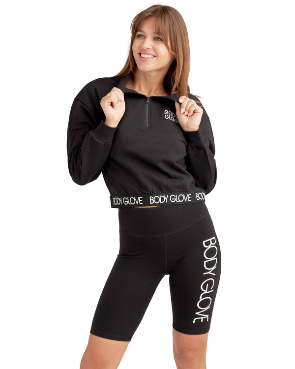 body glove Come On Over Mock Half-Zip Pullover - Black