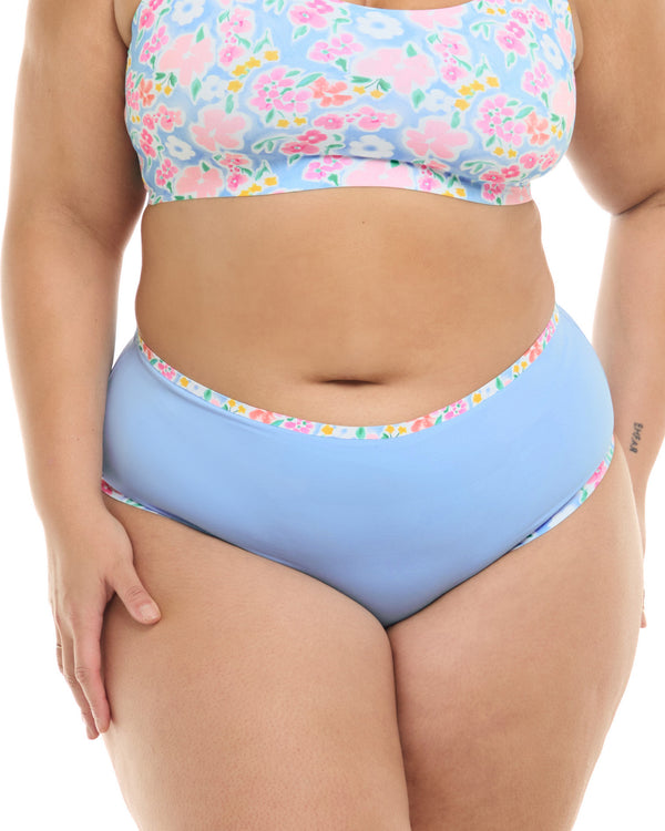 Body Glove Daydream High Tide Reversible Plus Size Swim Bottom - Sky