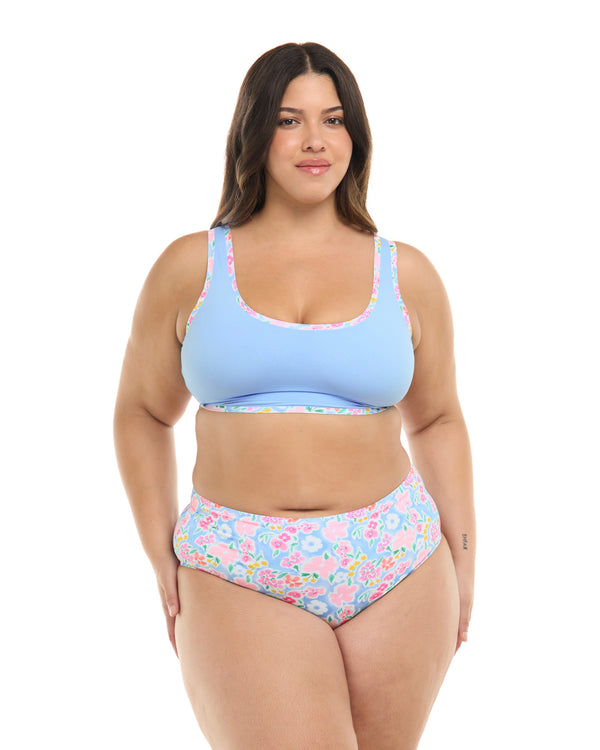 Body Glove Daydream Lovia Reversible Sweetheart Crop Top Plus Size - Sky