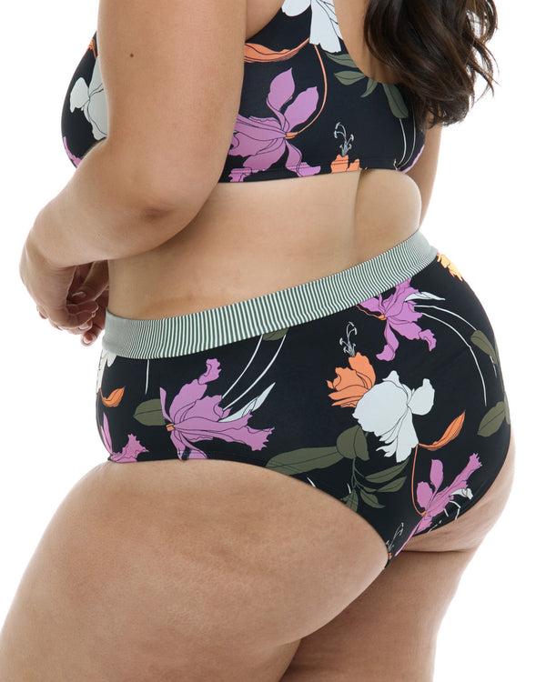 Body Glove Dreamy Marlee Plus Size High-Waist Bikini Bottom - Black / Dreamy