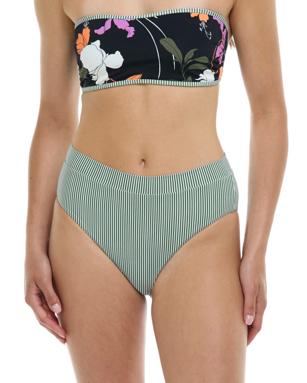 Body Glove Dreamy Marlee Reversible High-Waist Bikini Bottom - Black / Dreamy