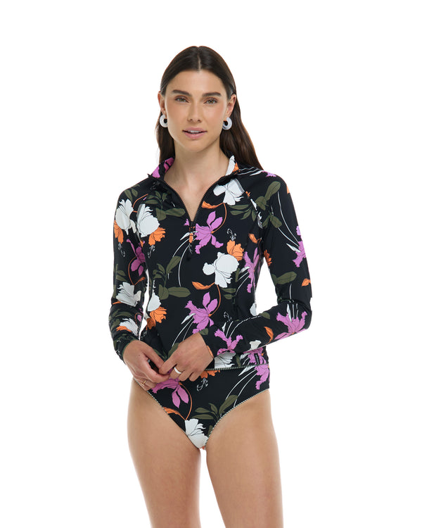 Body Glove Dreamy Raelynn Long Sleeve Rashguard - Black / Dreamy