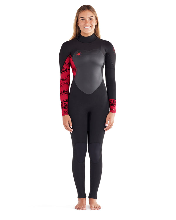 body glove EOS 3/2mm Back-Zip Women's Fullsuit - Red/Black