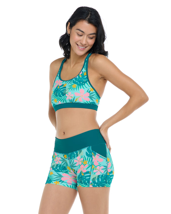 Body Glove Flor Nove Equalizer Sports Bra - Flor Nove / Sea Mist