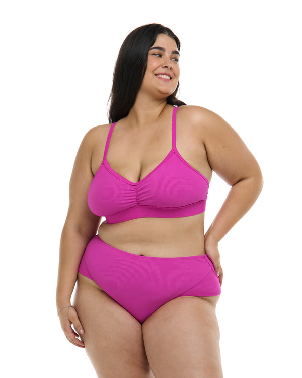 Body Glove Ibiza Drew Plus Size Fixed Triangle Bikini Top - Fuchsia