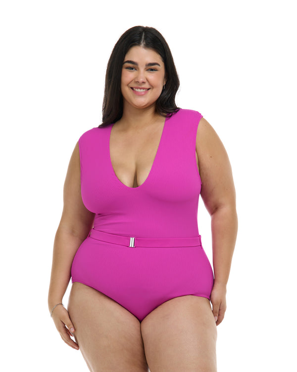 Body Glove Ibiza Ezry Plus Size One-Piece Swimsuit - Fuchsia