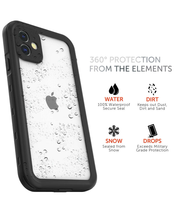 Body Glove IPhone 12 Tidal Waterproof Phone Case - Black/Clear