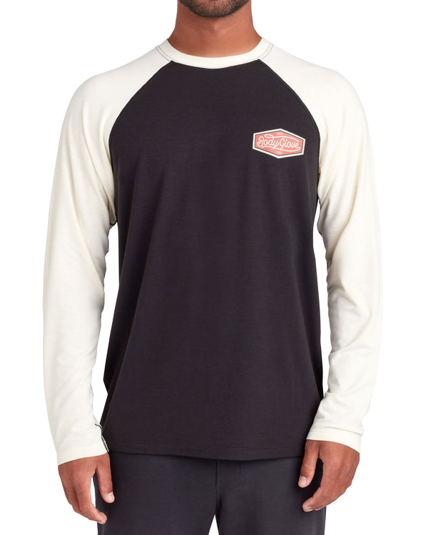 body glove Long-Sleeved Raglan UPF 50+ T-Shirt - Black/White