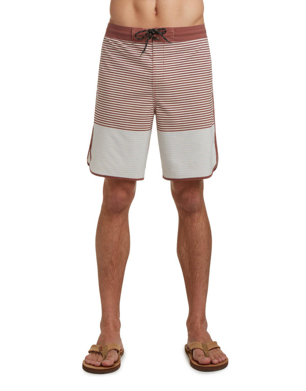 Body Glove OG Scallop 19" Boardshorts - Burgandy Stripe