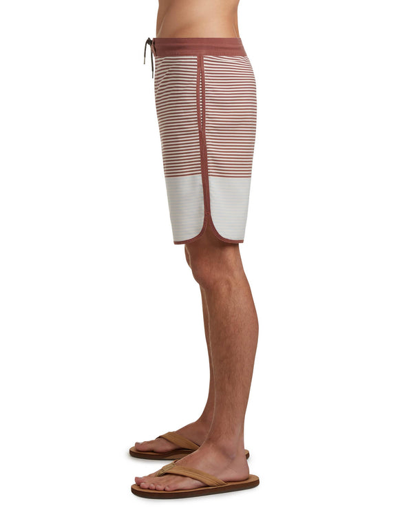 Body Glove OG Scallop 19" Boardshorts - Burgandy Stripe
