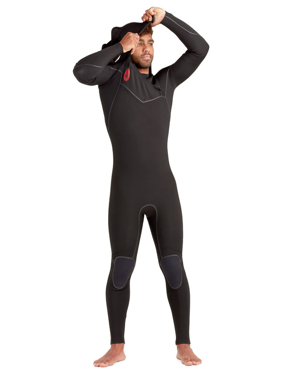 Body Glove Red Cell 5/4/3mm Men's Chest-Zip Hooded Fullsuit - Black