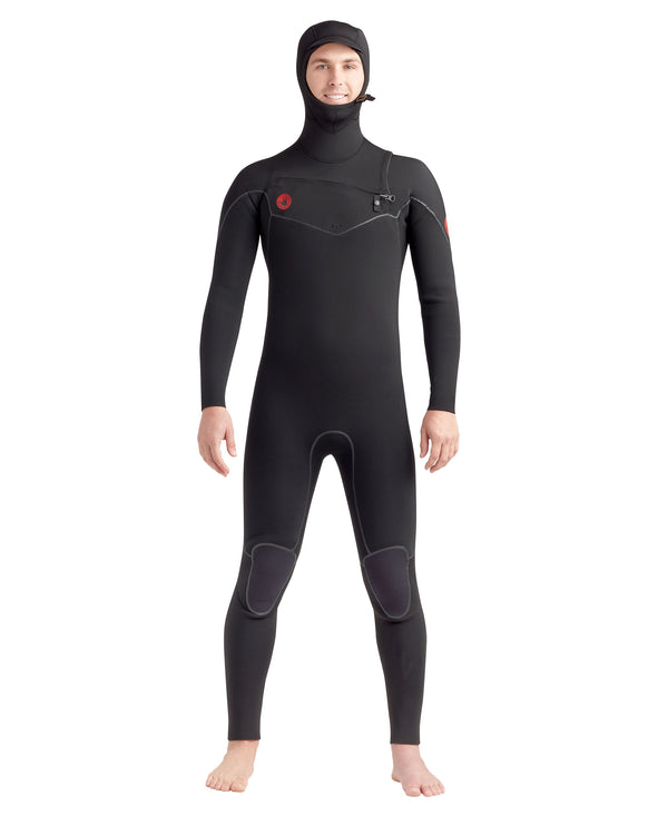body glove Red Cell 5/4/3mm Men's Chest-Zip Hooded Fullsuit - Black